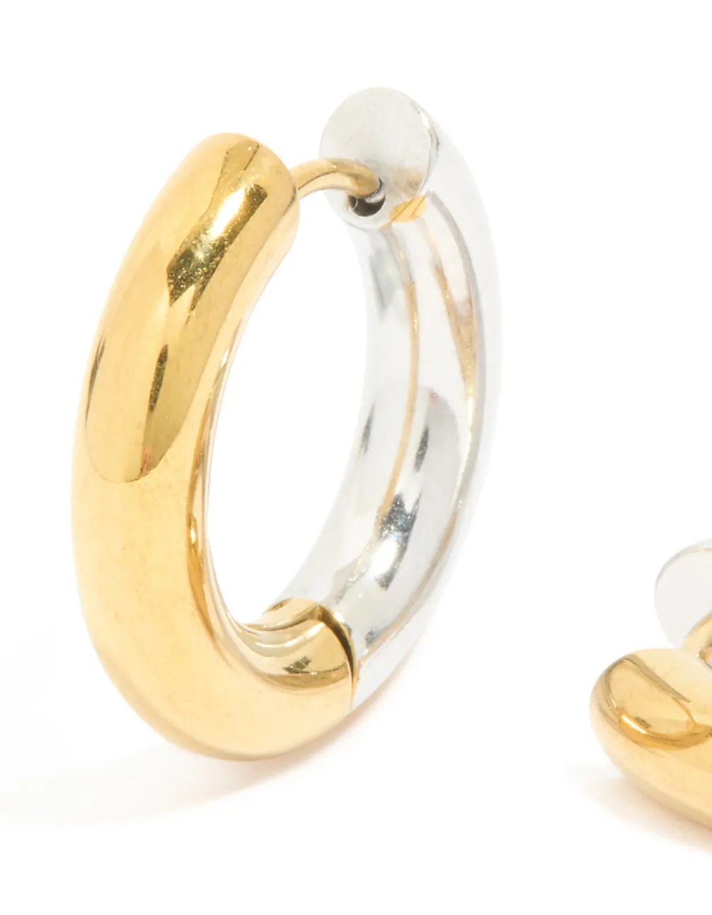 Waterproof Mixed Metal Plated Stainless Steel Huggie Earrings 12 MM sold by lovisa product image thumbnail 4