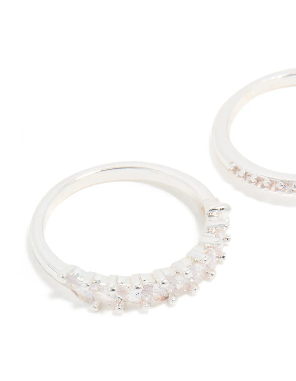 Silver Plated Cubic Zirconia Stacking Rings 2-Pack sold by lovisa product image thumbnail 2