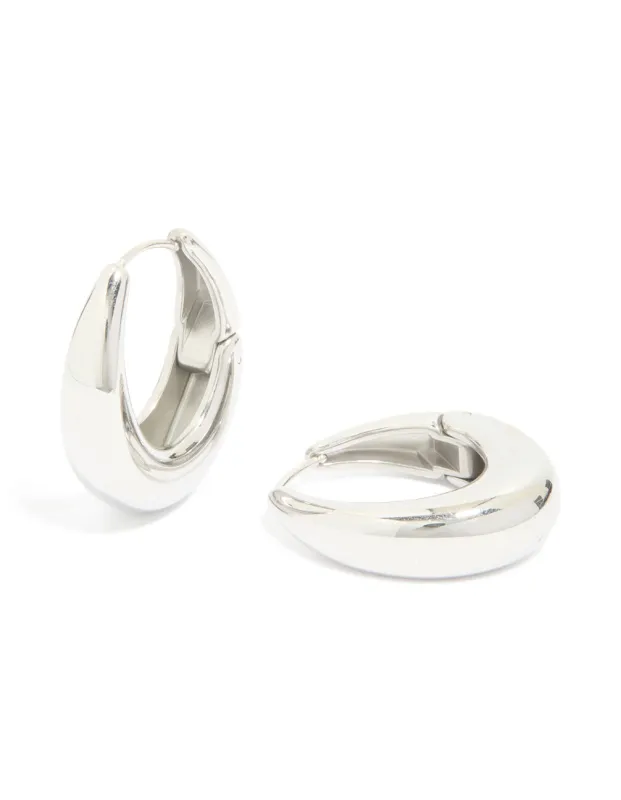 Waterproof Stainless Steel Oval Hinged Hoop Earrings sold by lovisa