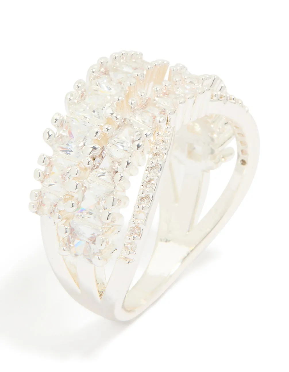 Silver Plated Cubic Zirconia Crossover Layered Ring sold by lovisa product image thumbnail 2