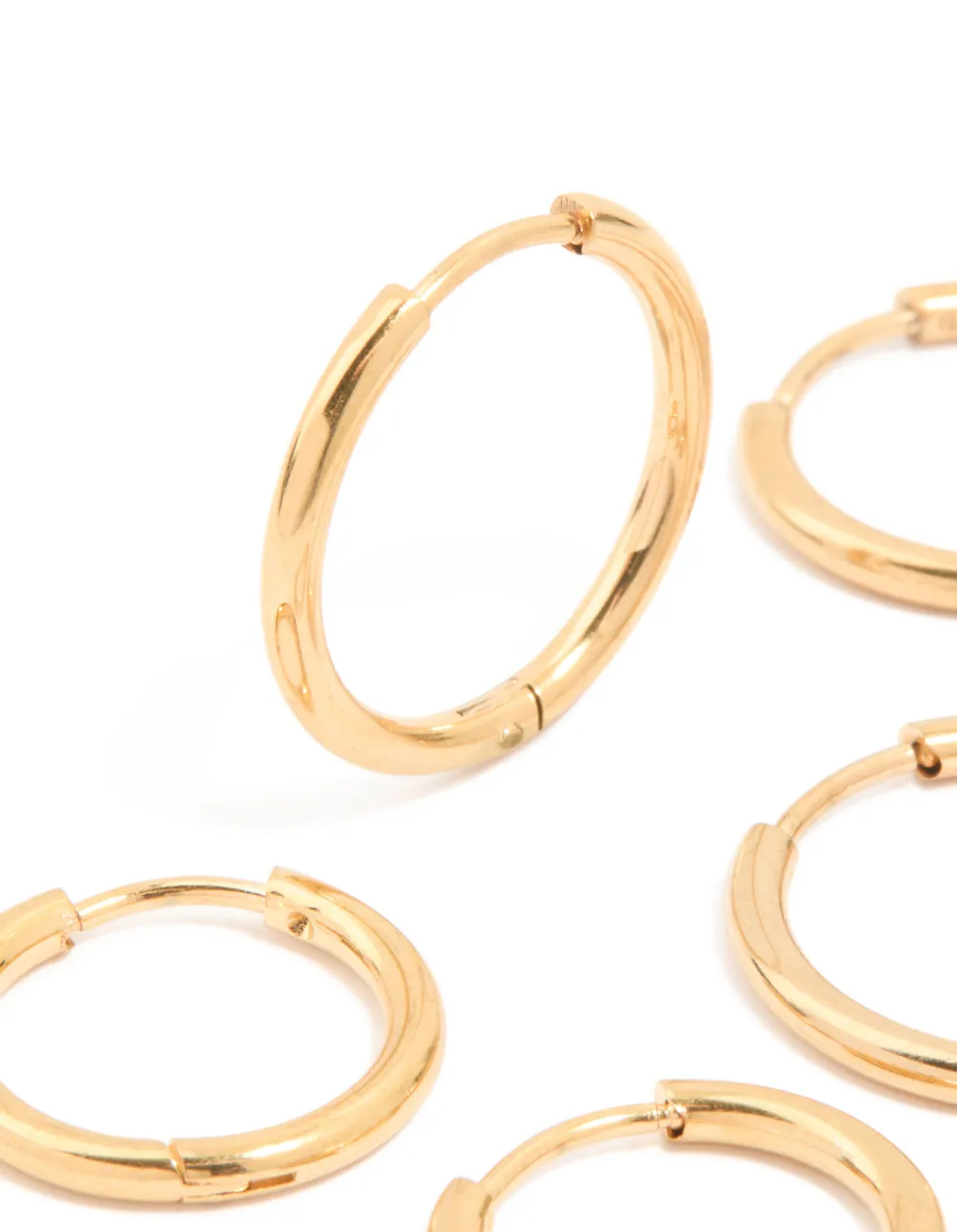 Waterproof Gold Plated Stainless Steel Classic Huggie Clicker Earrings 3-Pack sold by lovisa product image thumbnail 4