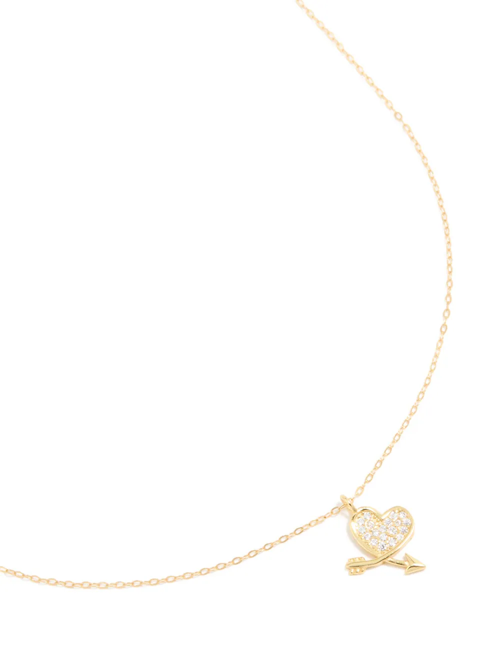 Gold Plated Sterling Silver Cubic Zirconia Heart Arrow Necklace sold by lovisa