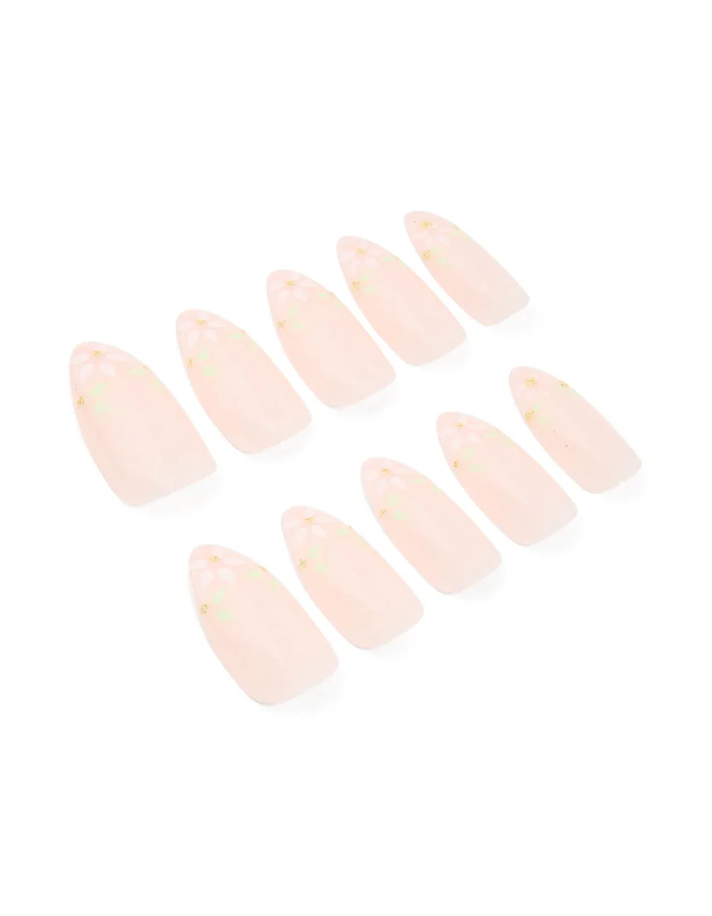 Pink French Tip Floral Art Press On Nails 24-Set sold by lovisa
