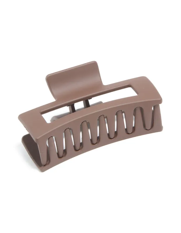 Brown Coated Large Claw Clip sold by lovisa
