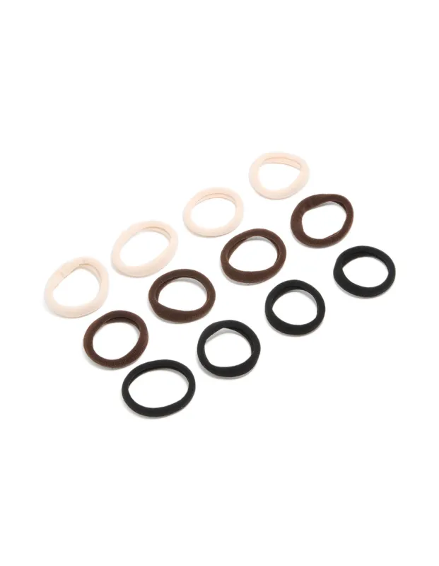 Neutral Toned Soft Hair Ties 12-Pack sold by lovisa