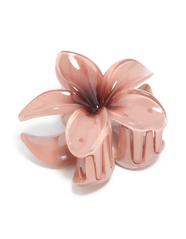 Brown Frangipani Flower Hair Claw Clip sold by lovisa