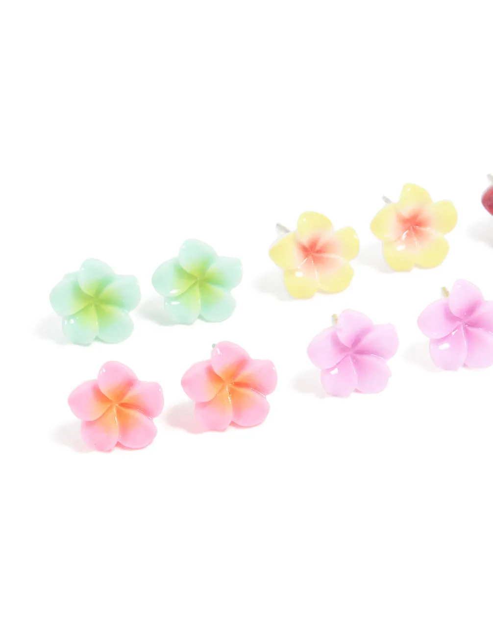 Multicoloured Frangipani Flower Stud Earrings 8-Pack sold by lovisa product image thumbnail 2