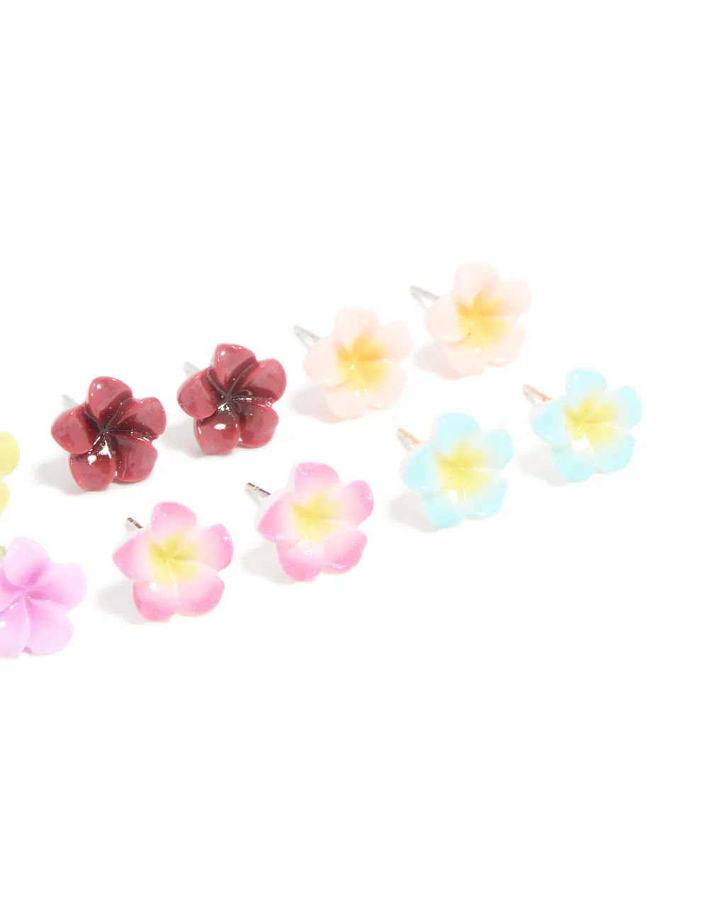 Multicoloured Frangipani Flower Stud Earrings 8-Pack sold by lovisa product image thumbnail 3