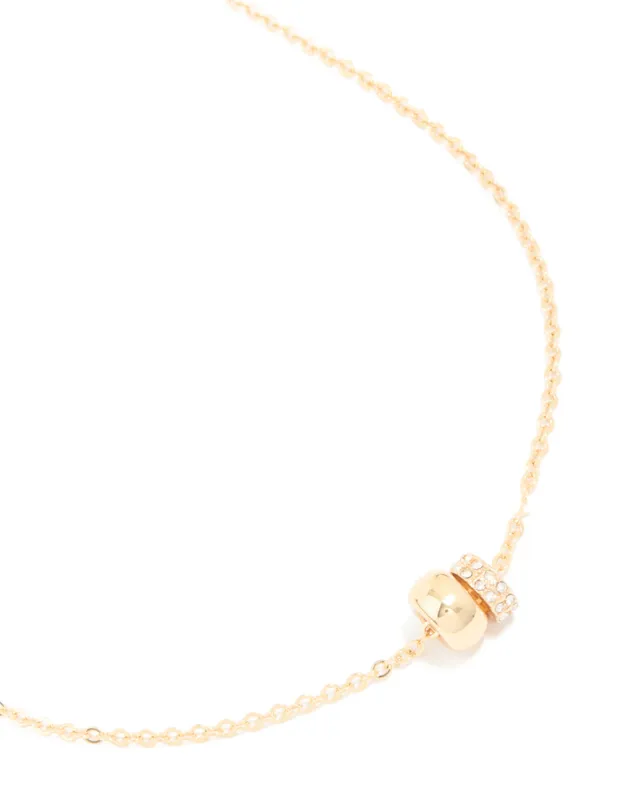 Gold Double Loop Rondell Pendants Necklace sold by lovisa