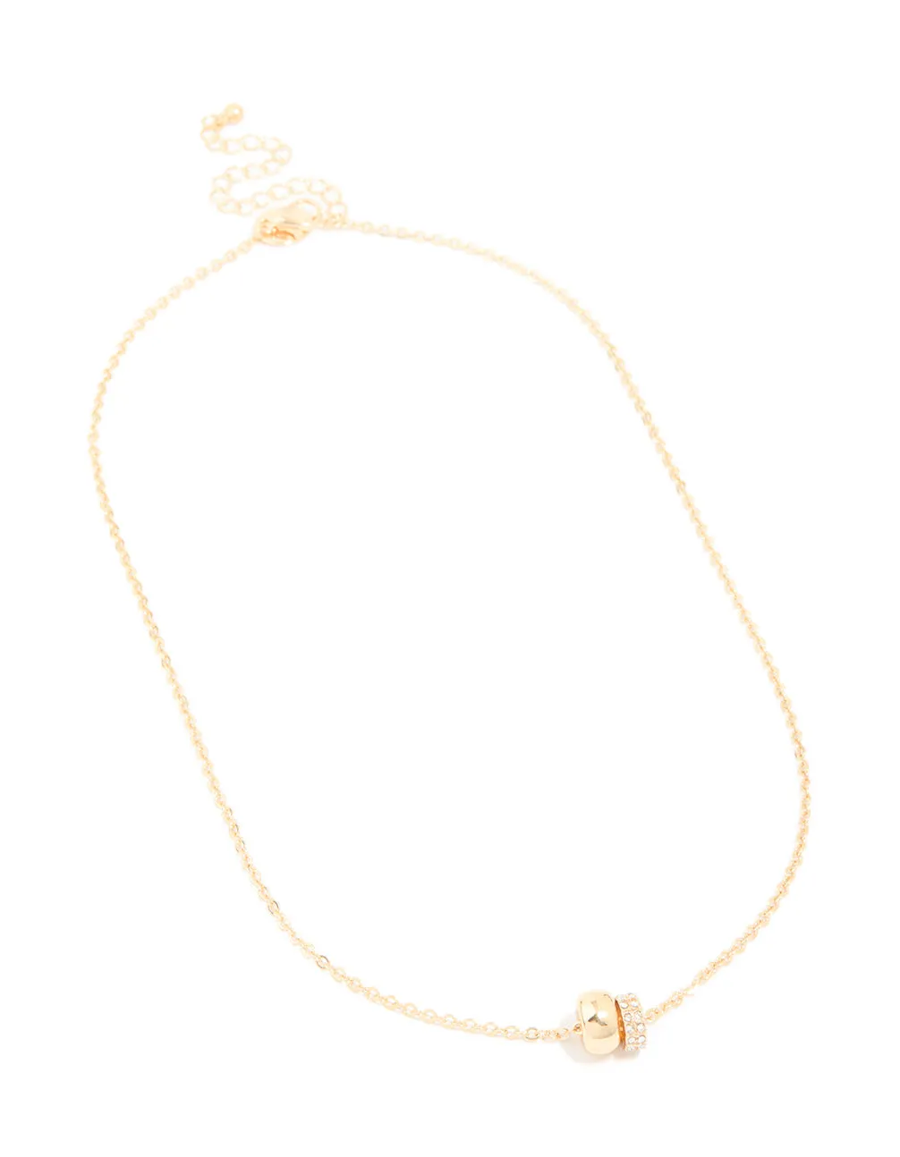 Gold Double Loop Rondell Pendants Necklace sold by lovisa product image thumbnail 2