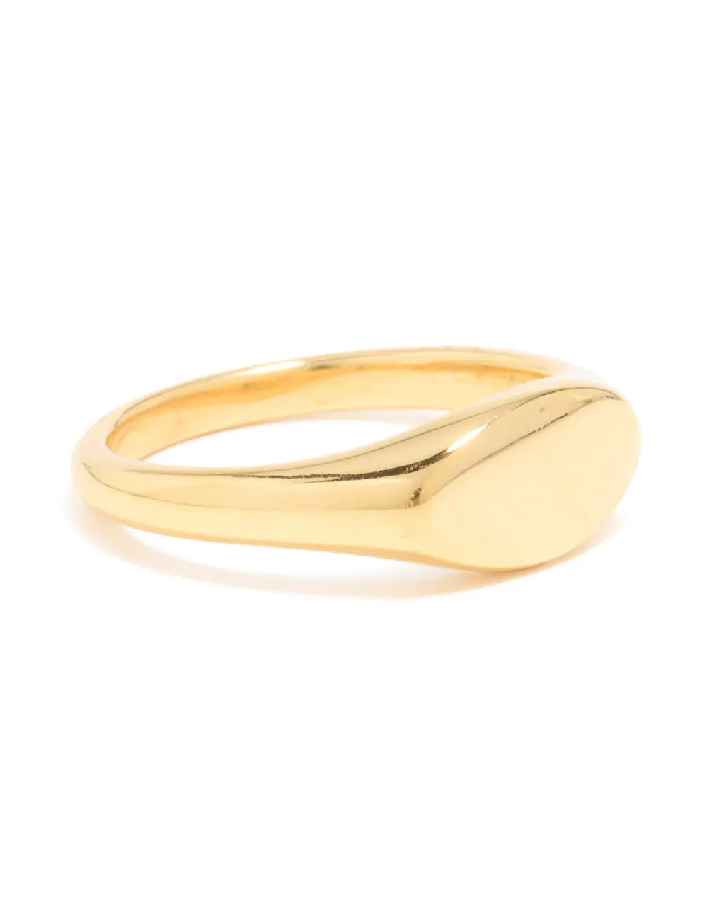 Waterproof Gold Plated Stainless Steel Oval Signet Ring sold by lovisa