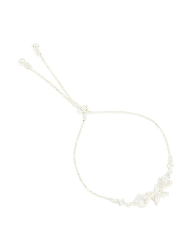 Silver Cubic Zirconis Flower Marquise Vintage Toggle Bracelet sold by lovisa