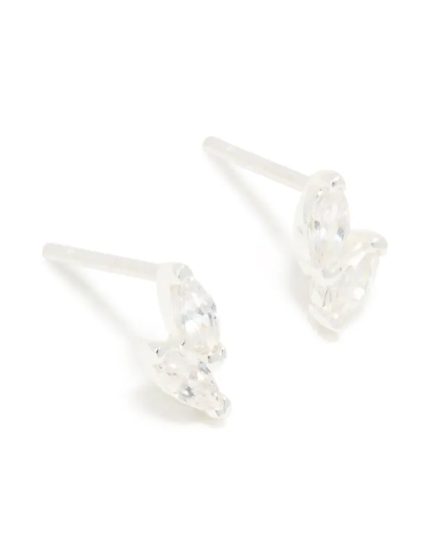 Sterling Silver Cubic Zirconia Cluster Stud Earrings sold by lovisa