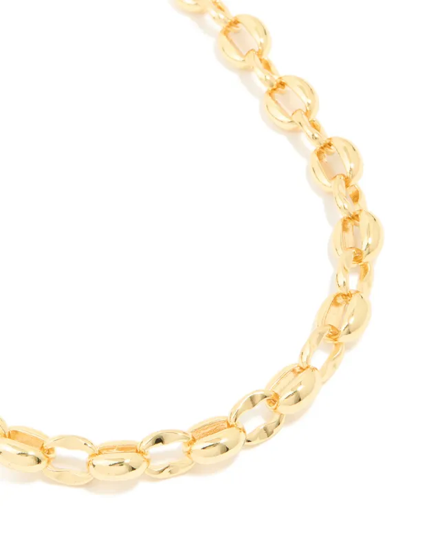 Gold Plated Chunky Round Chain Link Necklace sold by lovisa