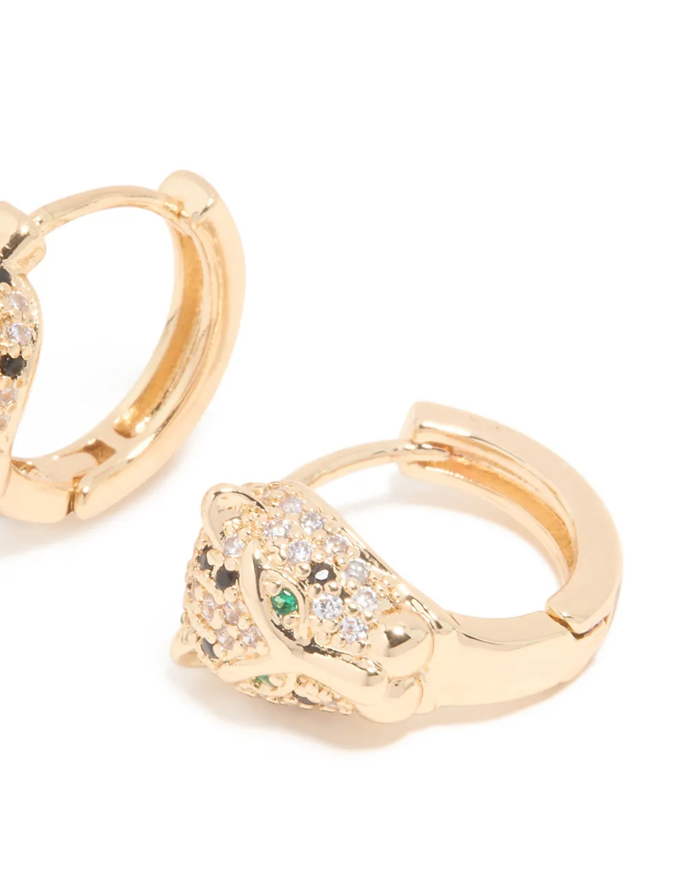 Gold Cubic Zirconia Panther Huggie Earrings sold by lovisa product image thumbnail 3