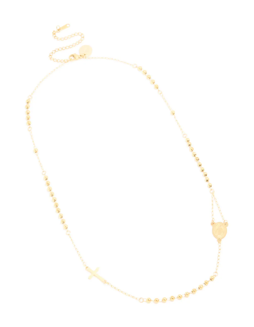 Waterproof Gold Plated Stainless Steel Rosary Cross Necklace sold by lovisa product image thumbnail 2