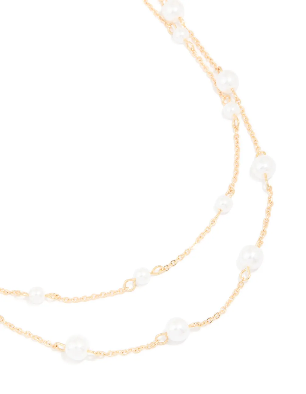 Gold Pearl Layered Necklace sold by lovisa