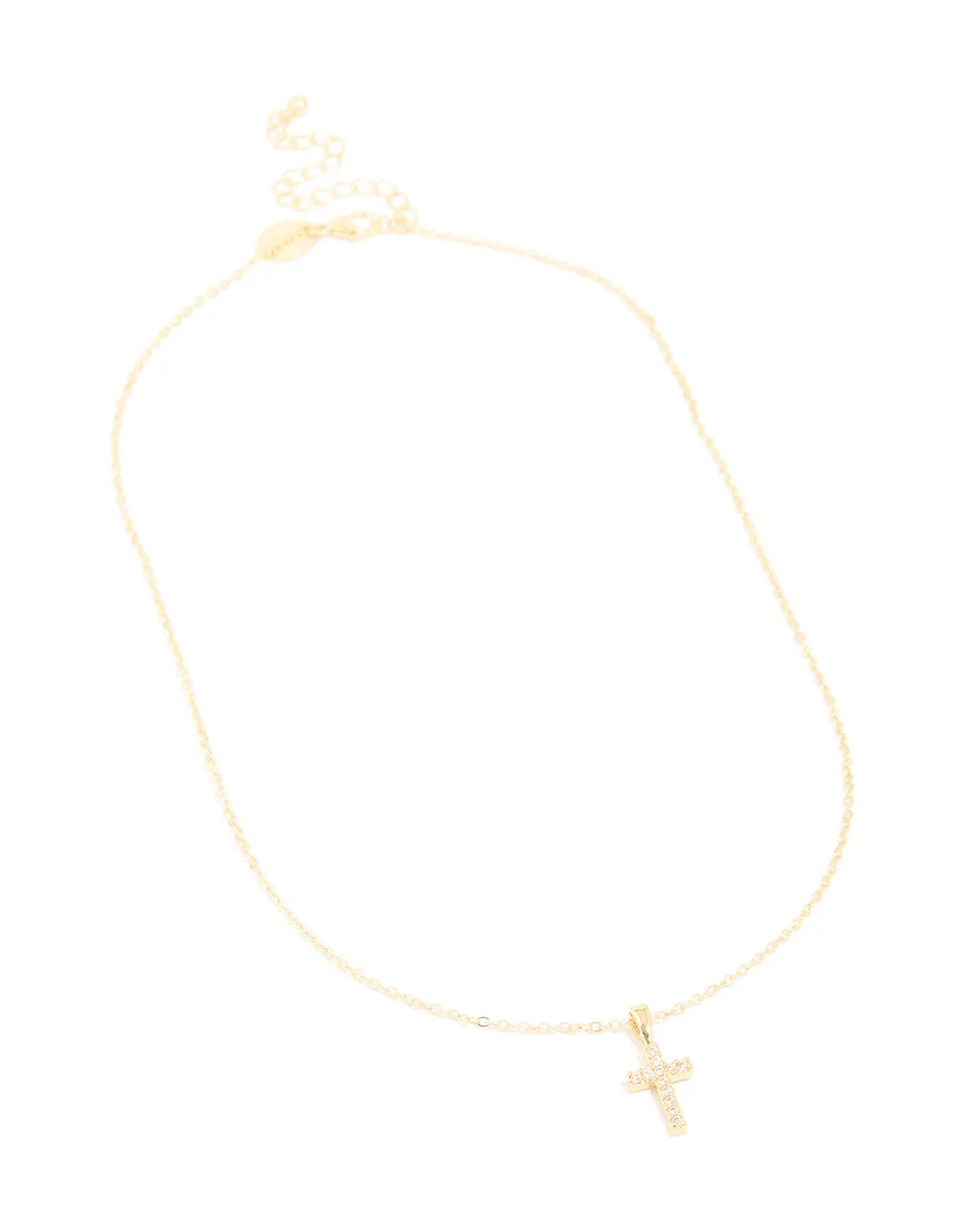 Gold Plated Cubic Zirconia Cross Pendant Necklace sold by lovisa product image thumbnail 2