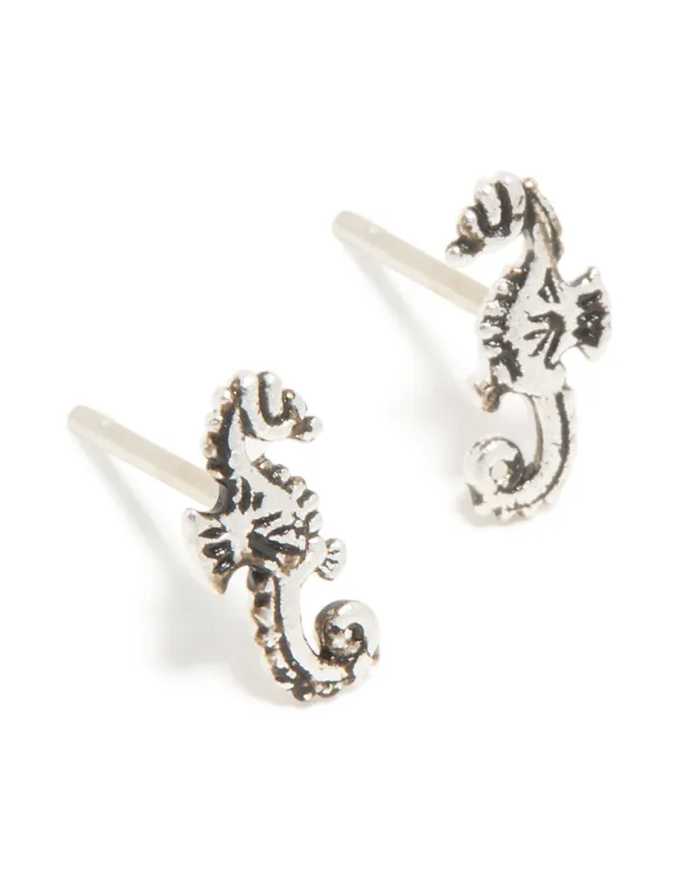 Sterling Silver Seahorse Stud Earrings made by lovisa