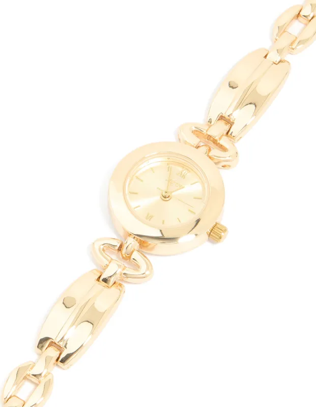 Gold Small Diamante Vintage Watch sold by lovisa
