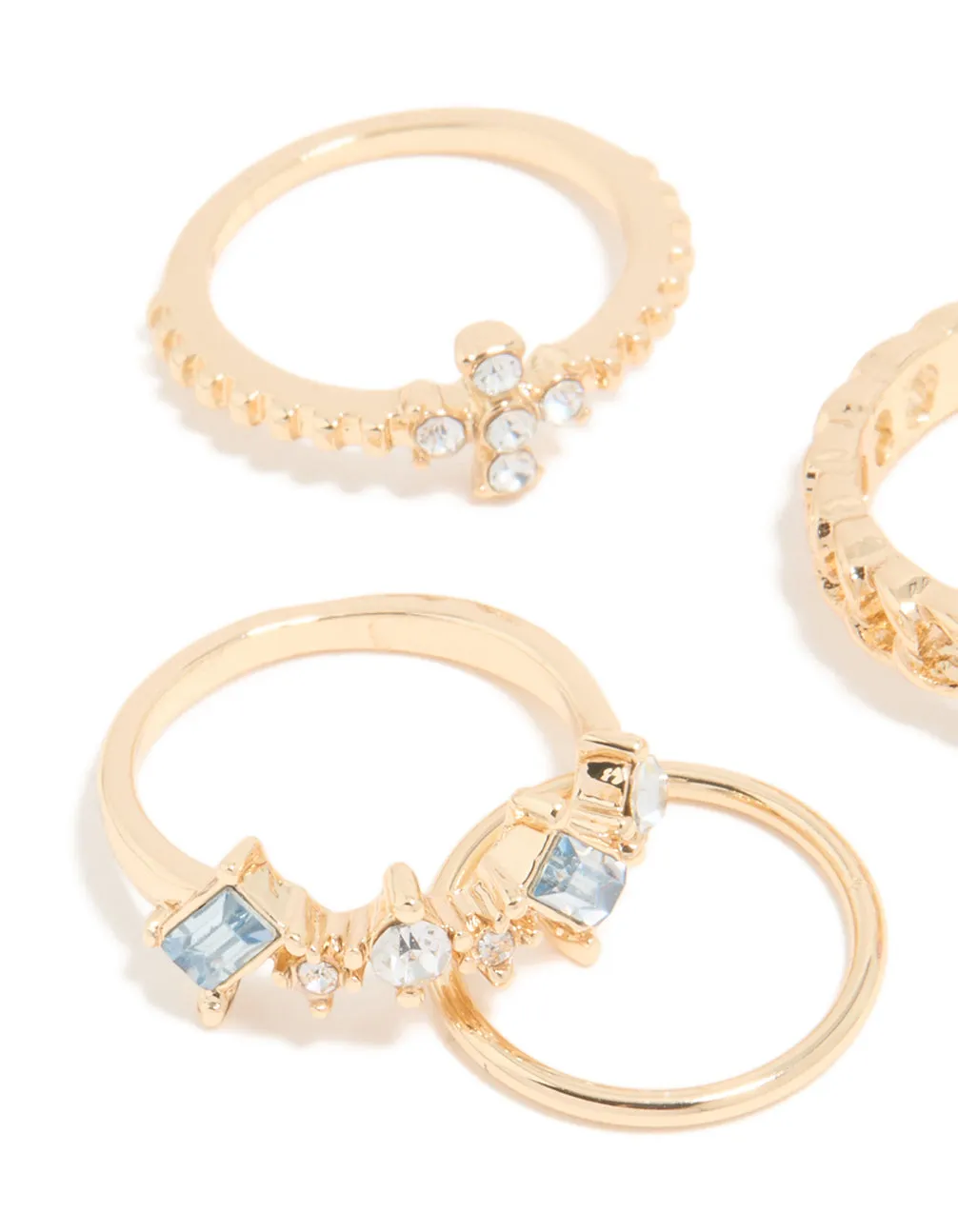 Gold Diamante Mixed Rings 6-Pack sold by lovisa product image thumbnail 2
