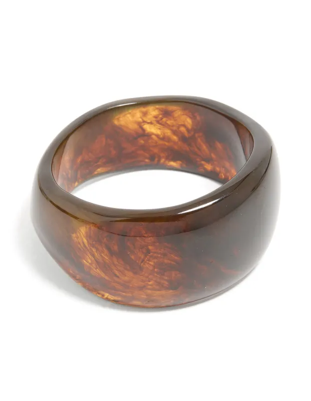 Brown Acrylic Marbled Large Bangle sold by lovisa