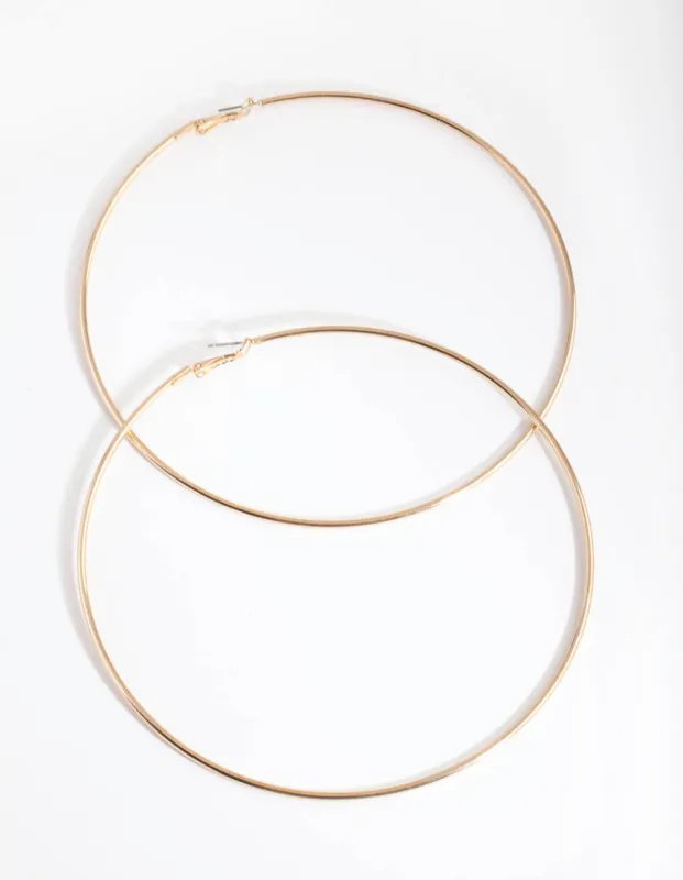 Gold Oversized Hoop Earrings sold by lovisa