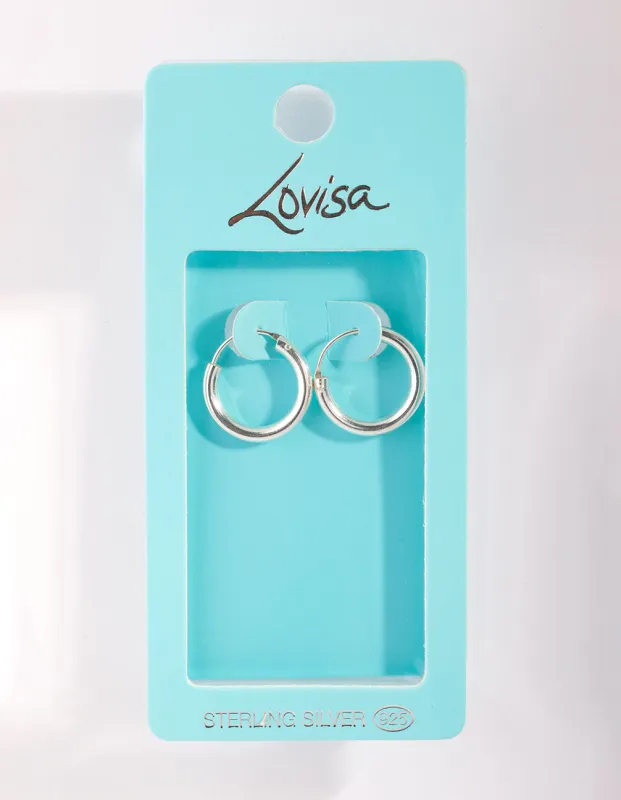 Sterling Silver 18mm Chubby Hoop Earrings sold by lovisa