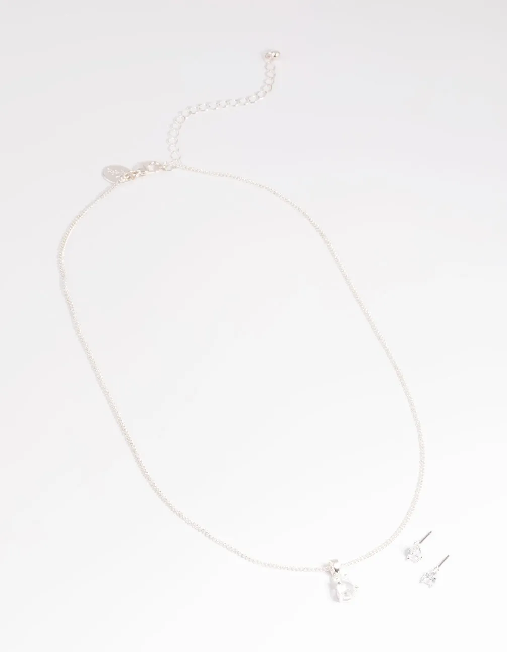 Silver Pear Solitaire Earrings & Necklace Giftbox sold by lovisa product image thumbnail 4