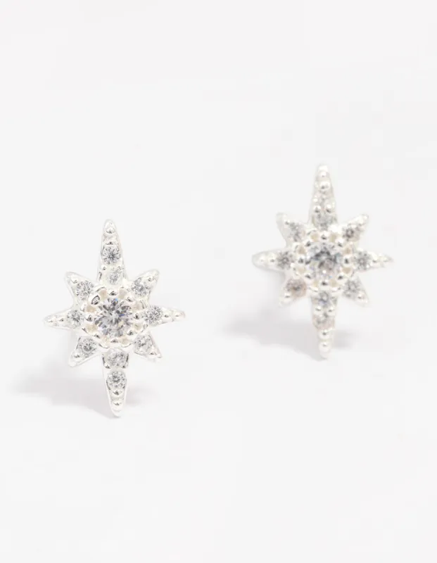Sterling Silver Cubic Zirconia Mini Star Stud Earrings sold by lovisa