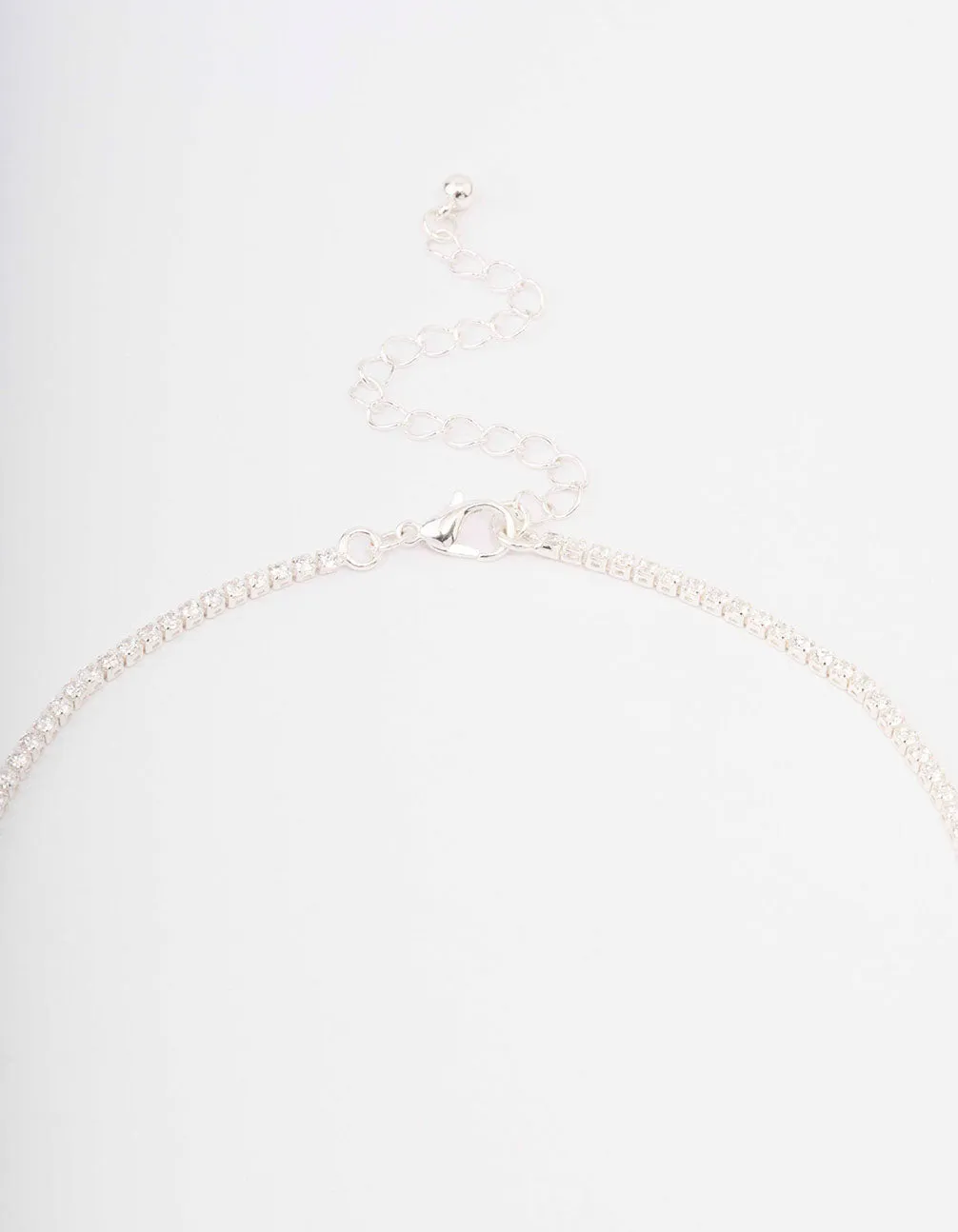 Silver Fine Ribbon Cubic Zirconia Lariat Necklace sold by lovisa product image thumbnail 3