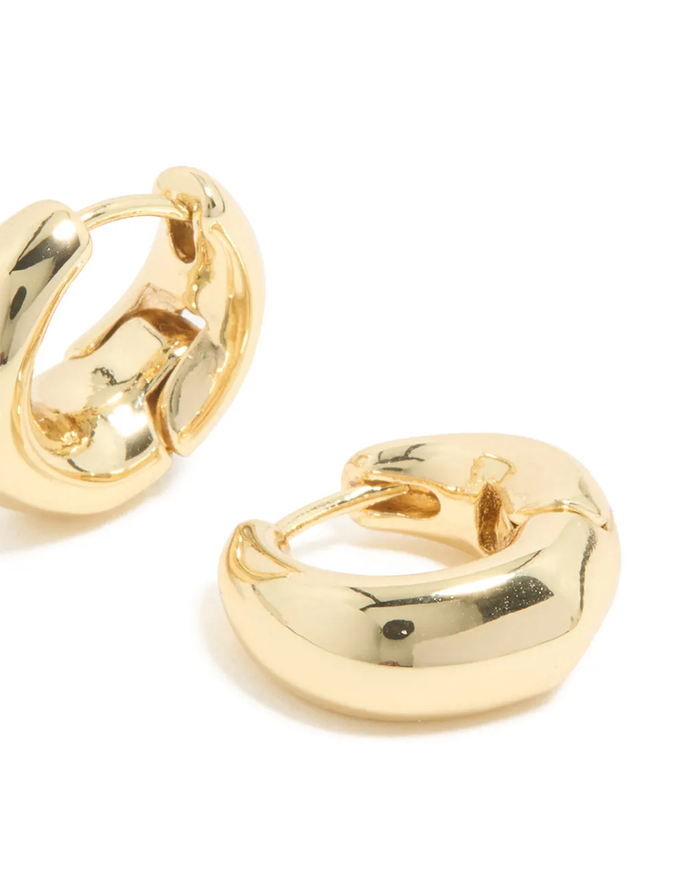 Gold Plated Small Organic Huggie Earrings sold by lovisa product image thumbnail 3