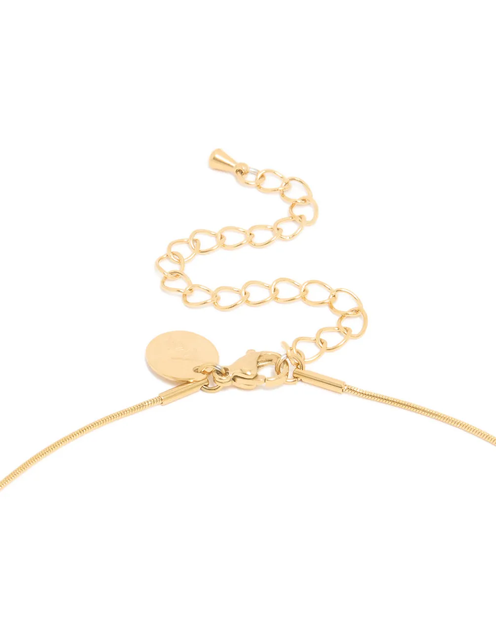 Waterproof Gold Plated Stainless Steel Open Oval Pendant Necklace sold by lovisa product image thumbnail 5