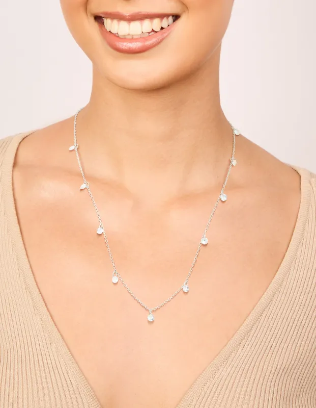 Waterproof Stainless Steel Cubic Zirconia Station Necklace sold by lovisa