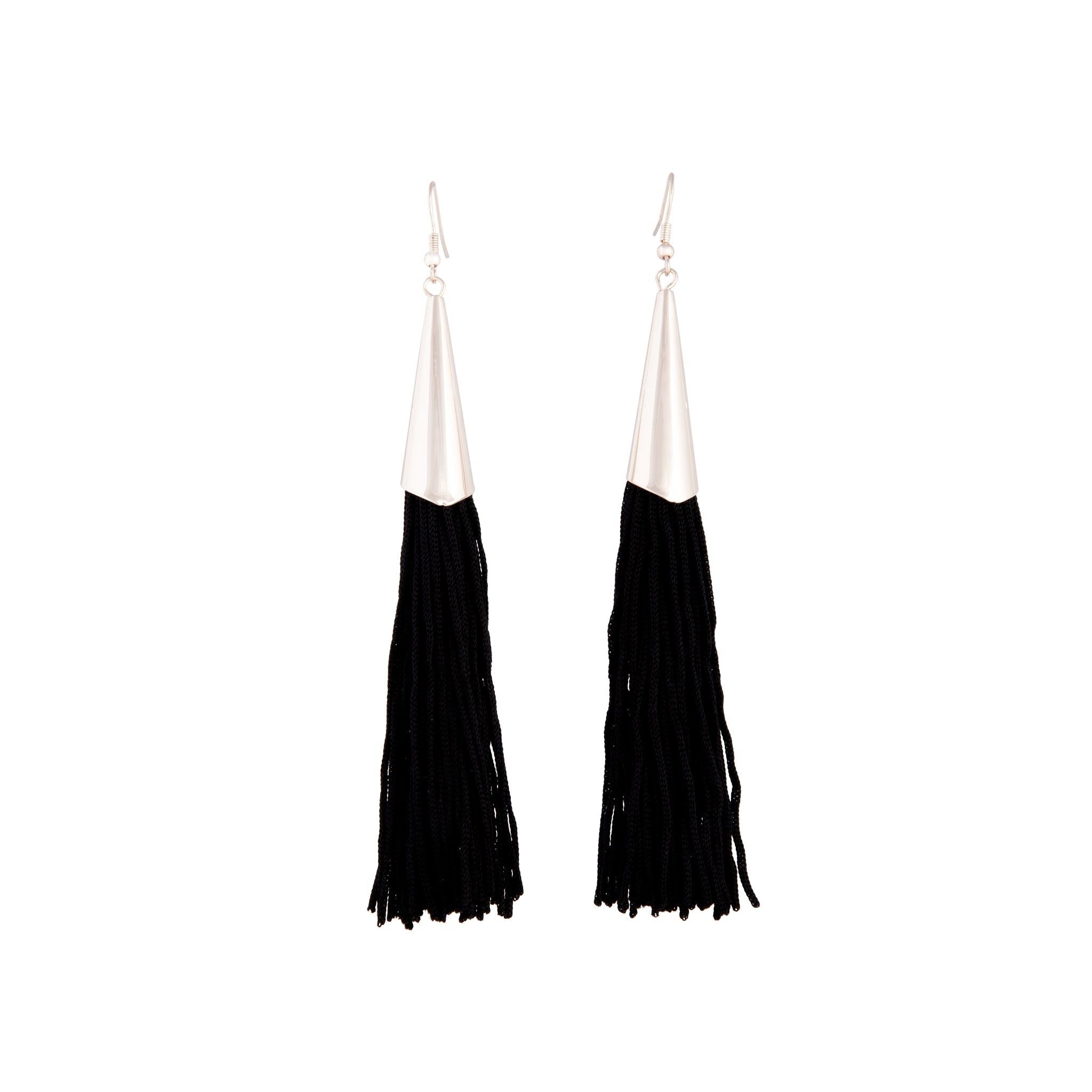 Rose Gold Cap Black Tassel Earrings sold by lovisa product image thumbnail 5