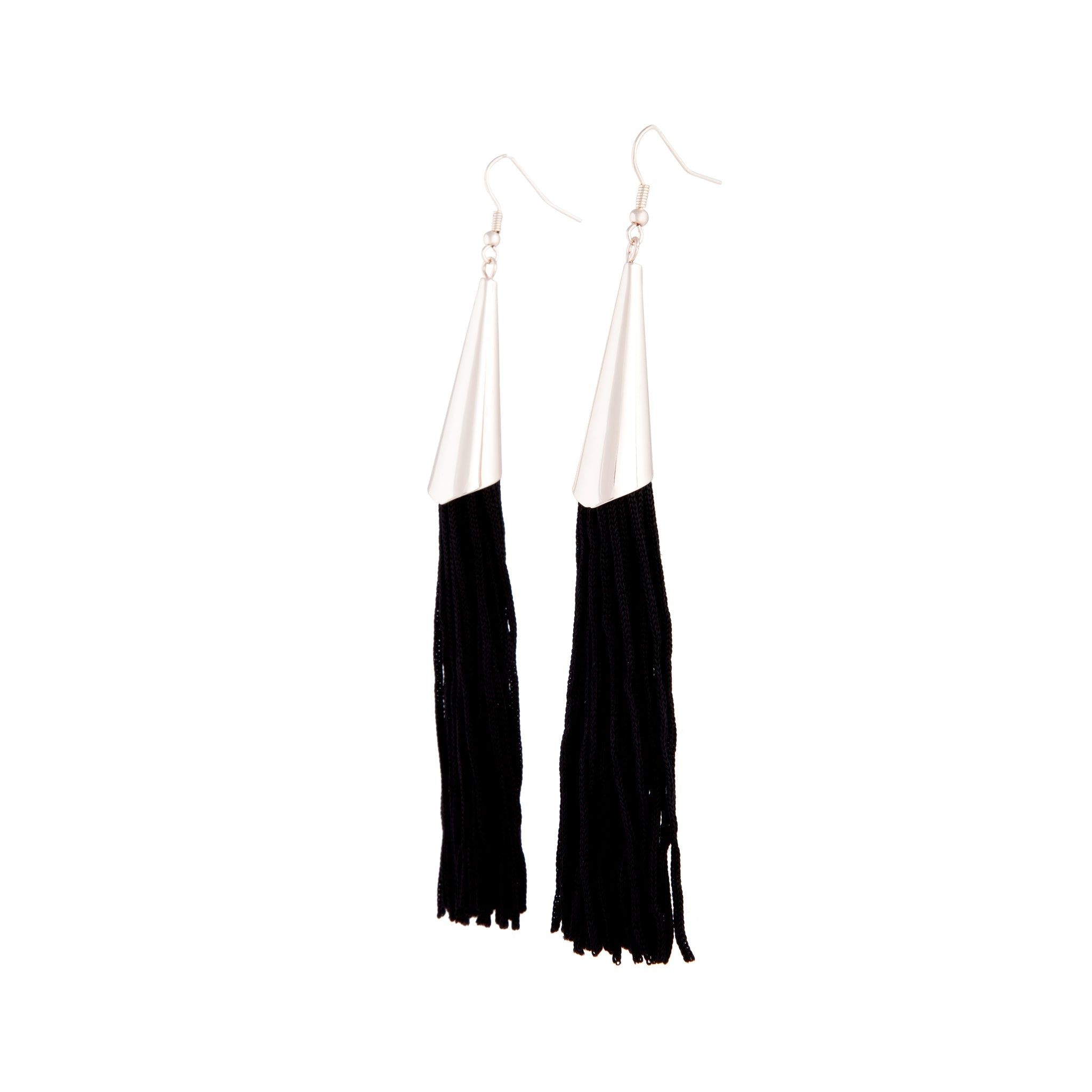 Rose Gold Cap Black Tassel Earrings sold by lovisa product image thumbnail 2