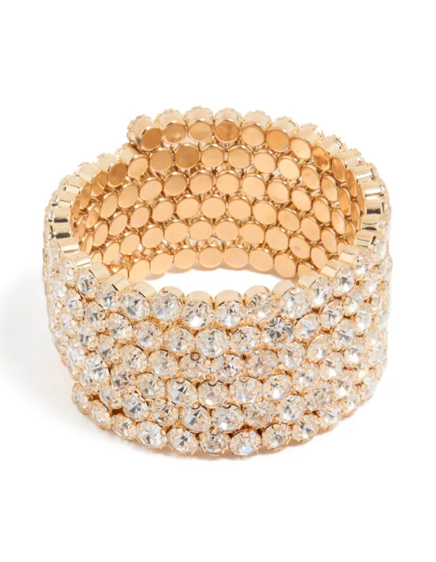 Gold Diamante Large Wrapped Bracelet sold by lovisa
