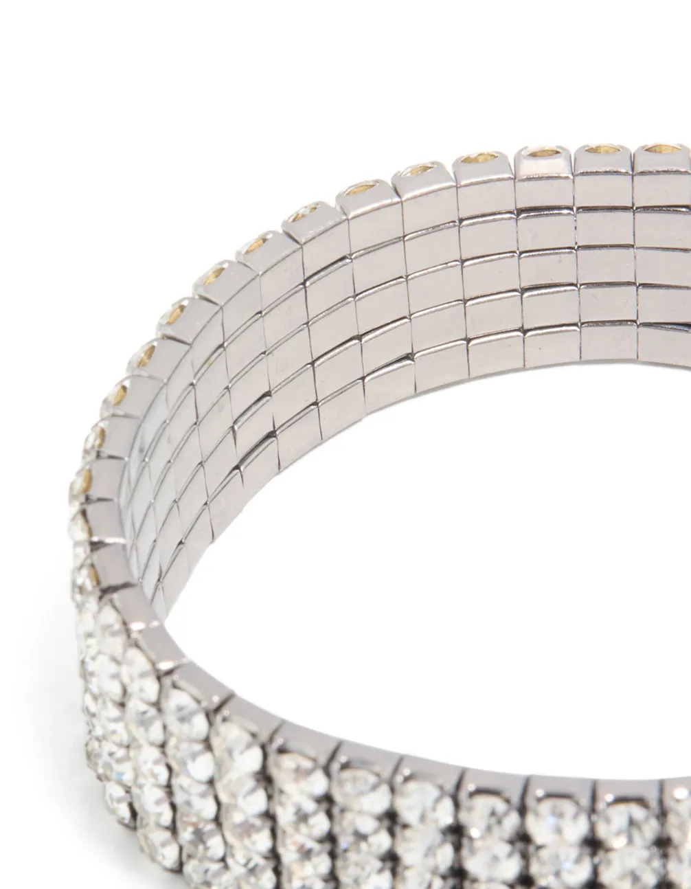 Gunmetal Silver Diamante Stretch Bracelet sold by lovisa product image thumbnail 5