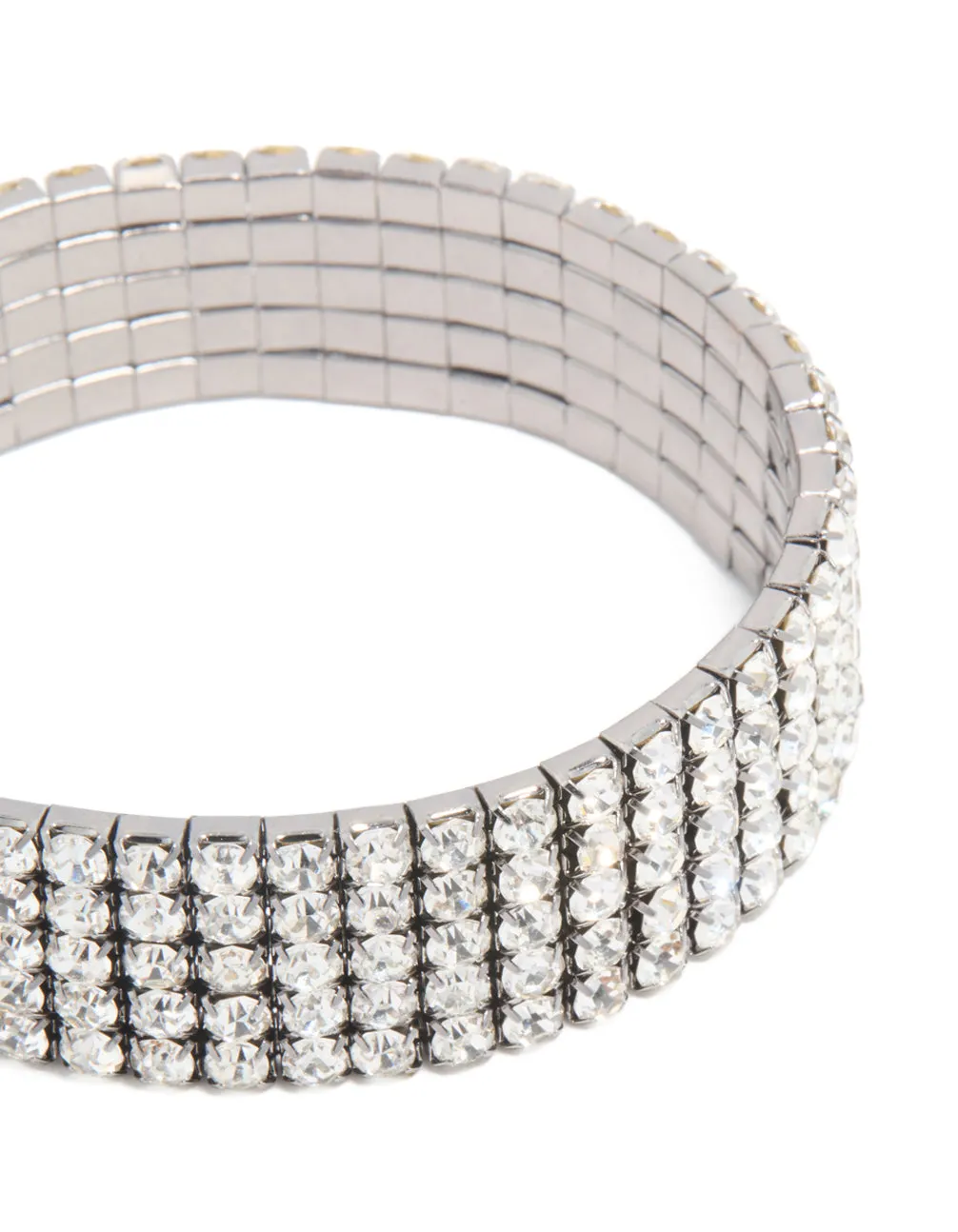 Gunmetal Silver Diamante Stretch Bracelet sold by lovisa product image thumbnail 4