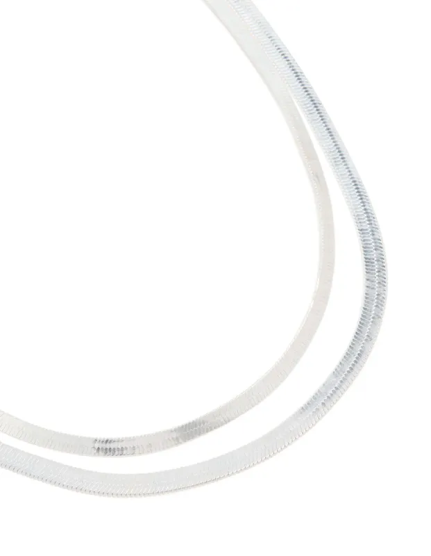 Silver Thick Snake Chain Layered Necklace sold by lovisa