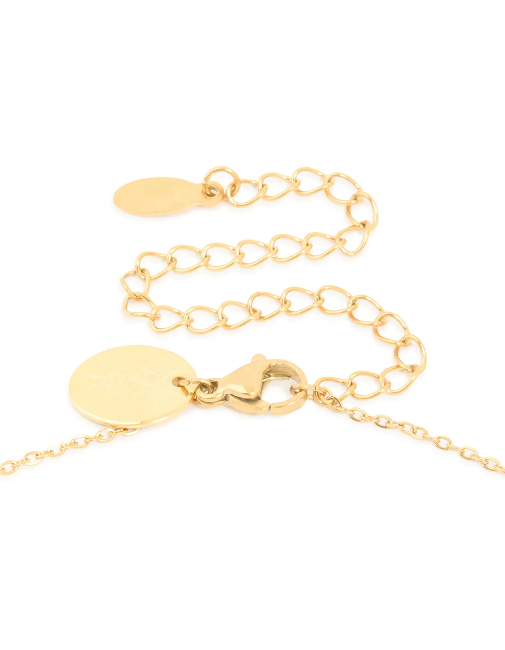 Waterproof Gold Plated Stainless Steel Oval Cubic Zirconia Pendant Necklace sold by lovisa product image thumbnail 3