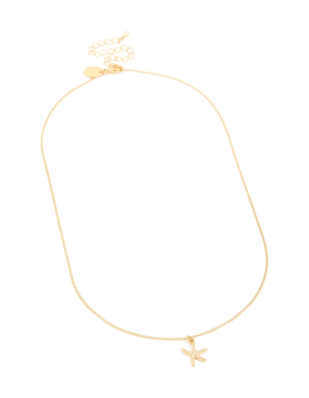 Waterproof Gold Plated Stainless Steel Cubic Zirconia Pavé Starfish Pendant Necklace sold by lovisa product image thumbnail 2