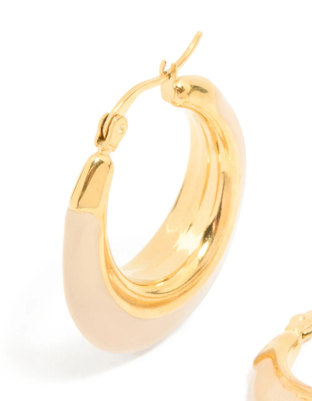 Waterproof Gold Plated Stainless Steel Short Enamel Hoop Earrings sold by lovisa product image thumbnail 2