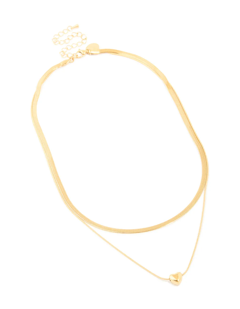 Waterproof Gold Plated Stainless Steel Snake Chain & Heart Pendant Layered Necklace sold by lovisa product image thumbnail 2