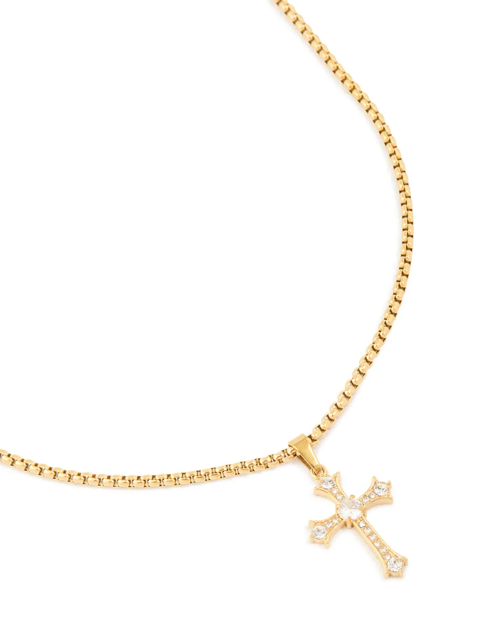 Waterproof Gold Plated Stainless Steel Gothic Cross Necklace sold by lovisa