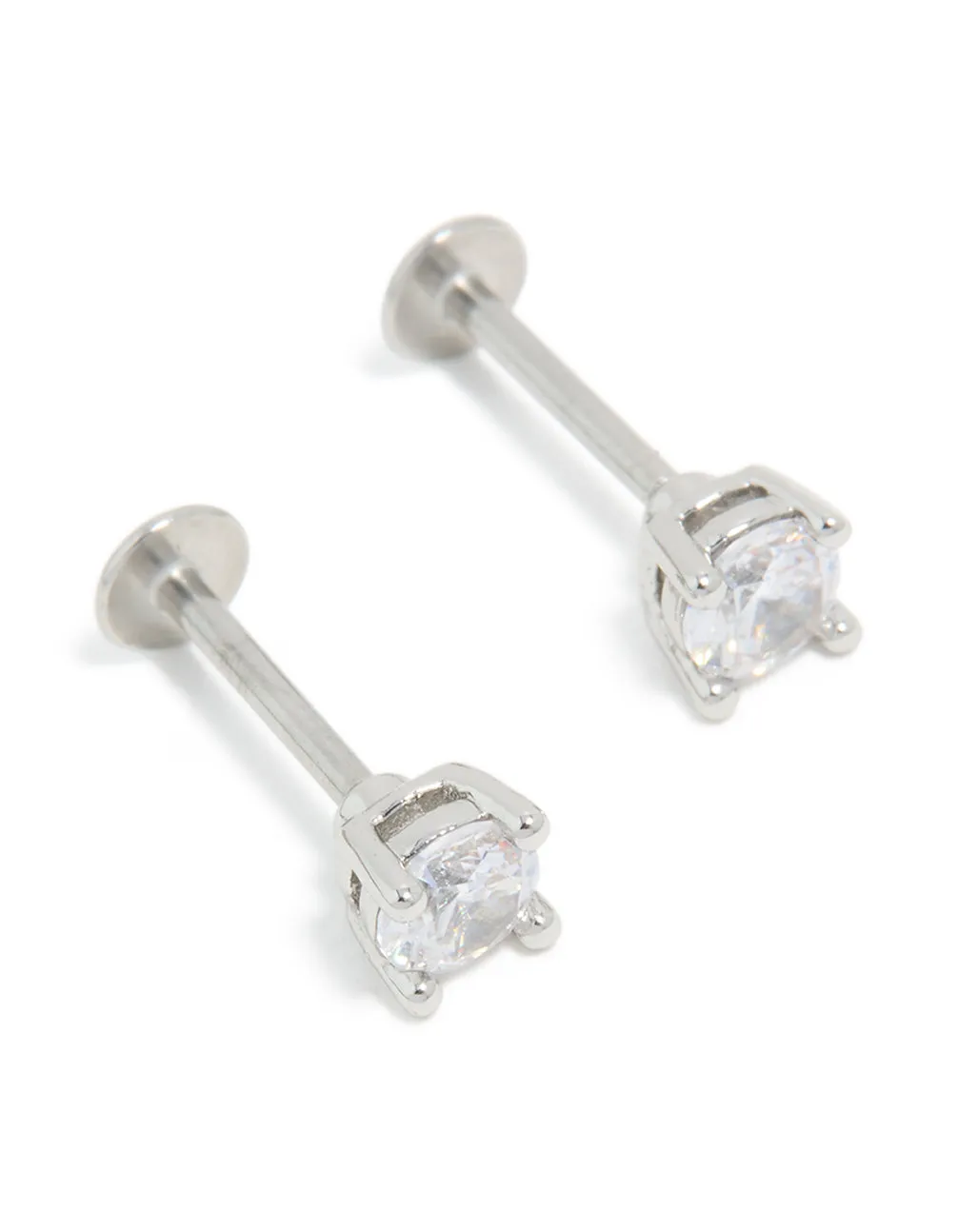 Surgical Steel 4mm Cubic Zirconia Flat Back Studs sold by lovisa