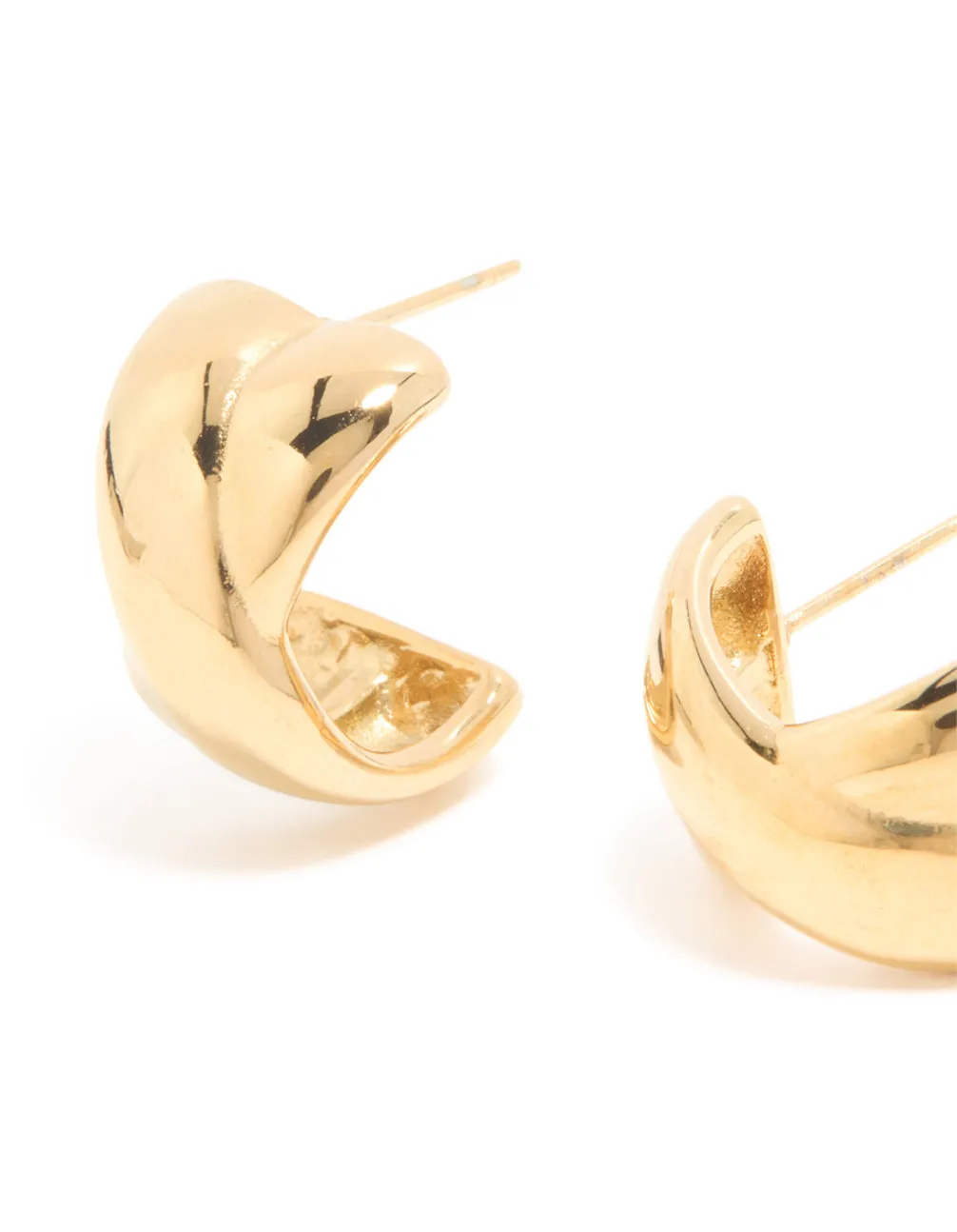 Waterproof Gold Plated Stainless Steel Double Cross Over Illusion Hoop Earrings sold by lovisa product image thumbnail 2