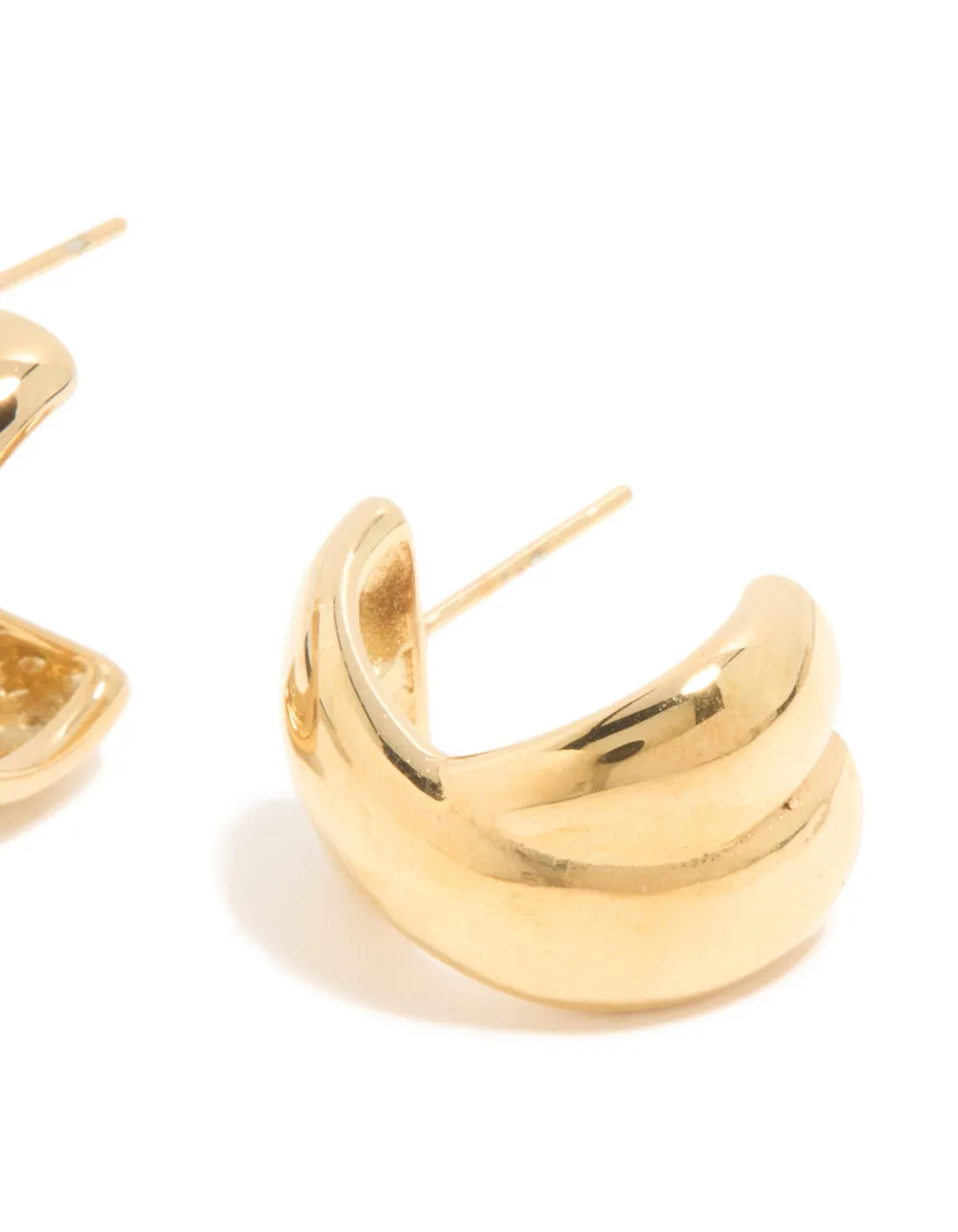 Waterproof Gold Plated Stainless Steel Double Cross Over Illusion Hoop Earrings sold by lovisa product image thumbnail 3