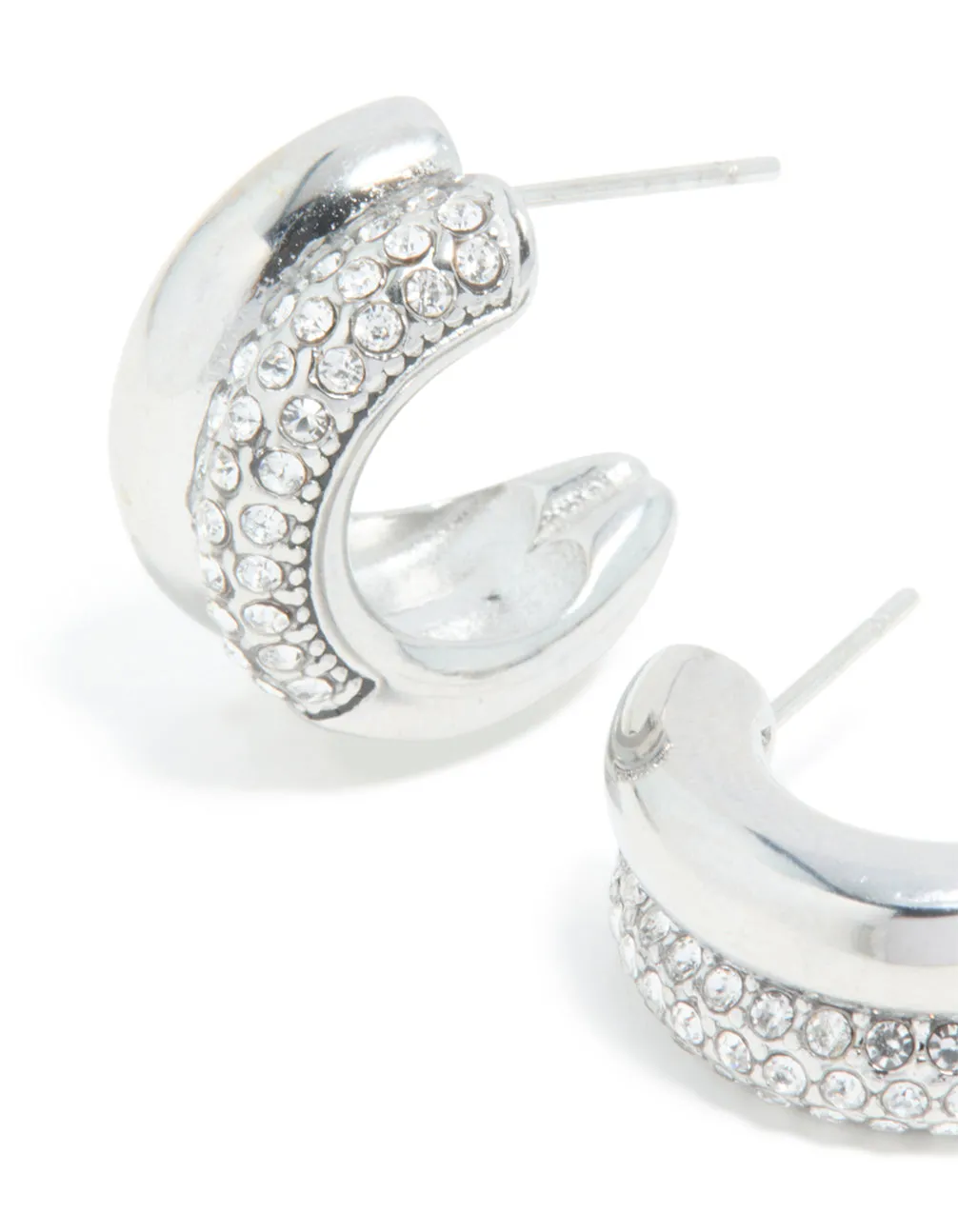 Waterproof Stainless Steel Cubic Zirconia Pave Illusion Hoop Earrings sold by lovisa product image thumbnail 2