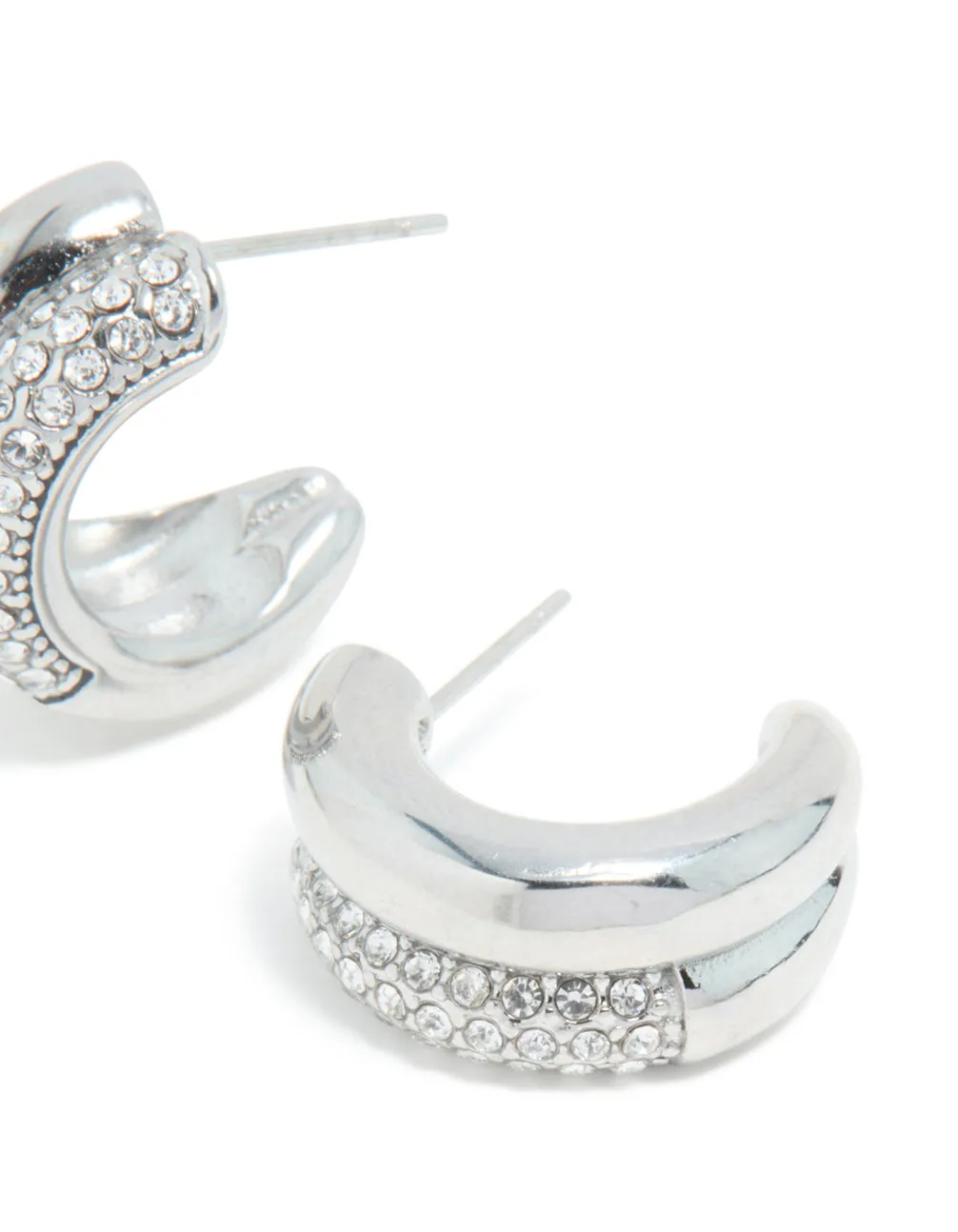 Waterproof Stainless Steel Cubic Zirconia Pave Illusion Hoop Earrings sold by lovisa product image thumbnail 3